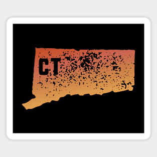 US state pride: Stamp map of Connecticut (CT letters cut out) Magnet